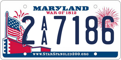 MD license plate 2AA7186