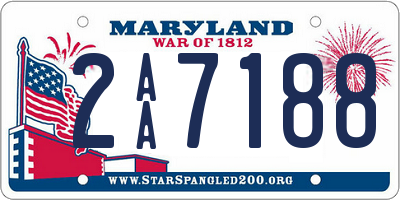 MD license plate 2AA7188