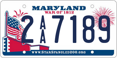 MD license plate 2AA7189