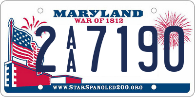 MD license plate 2AA7190