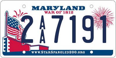 MD license plate 2AA7191