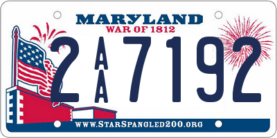 MD license plate 2AA7192