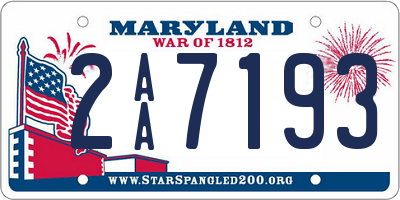 MD license plate 2AA7193