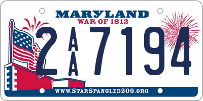 MD license plate 2AA7194