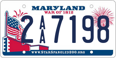 MD license plate 2AA7198