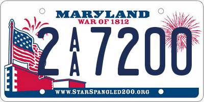 MD license plate 2AA7200