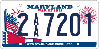 MD license plate 2AA7201