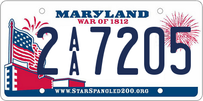 MD license plate 2AA7205