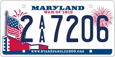 MD license plate 2AA7206