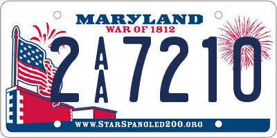 MD license plate 2AA7210