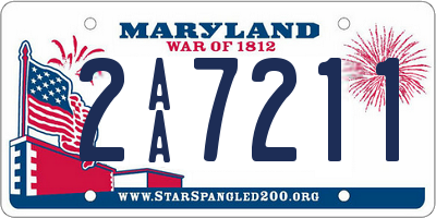 MD license plate 2AA7211