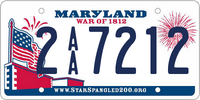 MD license plate 2AA7212