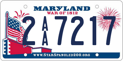 MD license plate 2AA7217