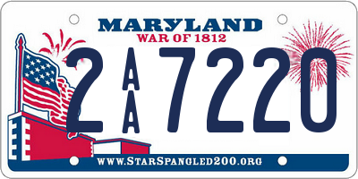 MD license plate 2AA7220