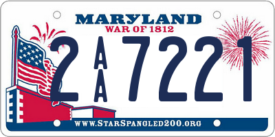 MD license plate 2AA7221