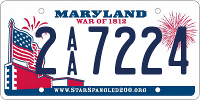 MD license plate 2AA7224