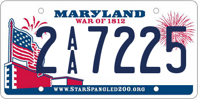 MD license plate 2AA7225