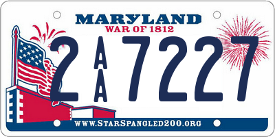 MD license plate 2AA7227