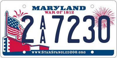 MD license plate 2AA7230