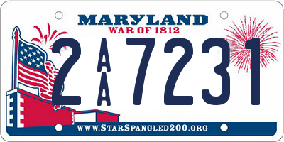 MD license plate 2AA7231