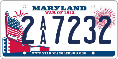 MD license plate 2AA7232