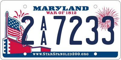 MD license plate 2AA7233