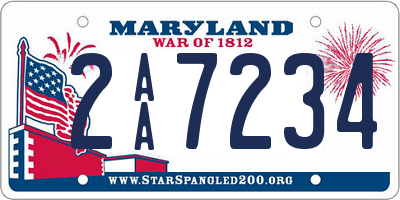 MD license plate 2AA7234