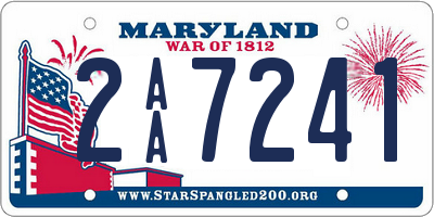 MD license plate 2AA7241