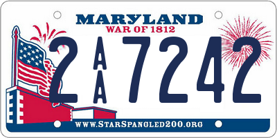 MD license plate 2AA7242