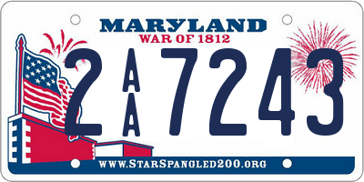 MD license plate 2AA7243