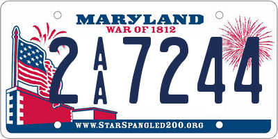 MD license plate 2AA7244