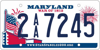 MD license plate 2AA7245