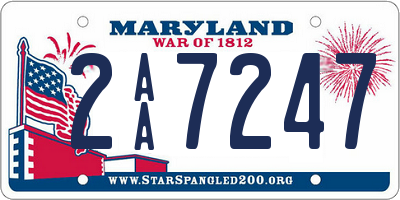 MD license plate 2AA7247