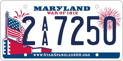 MD license plate 2AA7250