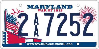 MD license plate 2AA7252