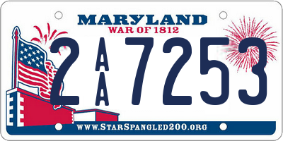 MD license plate 2AA7253