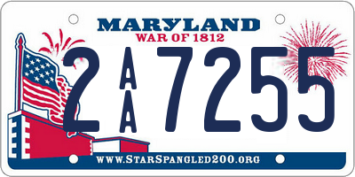 MD license plate 2AA7255