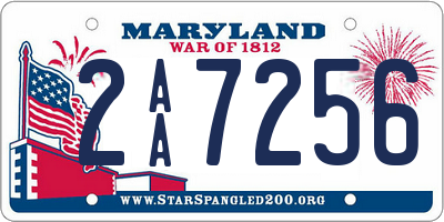 MD license plate 2AA7256