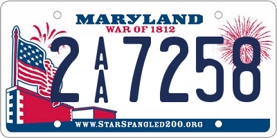 MD license plate 2AA7258