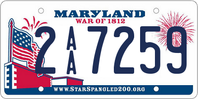 MD license plate 2AA7259