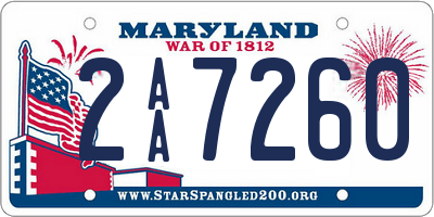 MD license plate 2AA7260