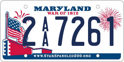 MD license plate 2AA7261