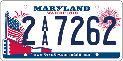 MD license plate 2AA7262