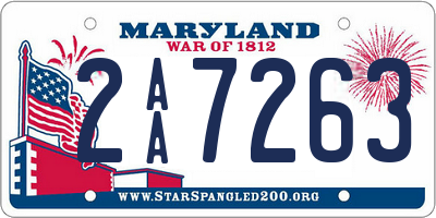 MD license plate 2AA7263