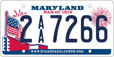 MD license plate 2AA7266