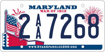 MD license plate 2AA7268