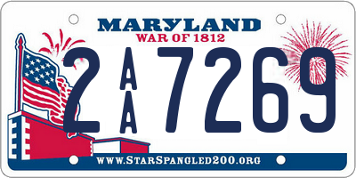 MD license plate 2AA7269