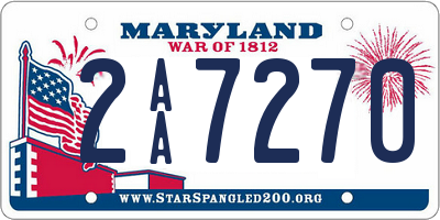 MD license plate 2AA7270