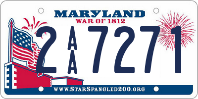 MD license plate 2AA7271