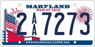 MD license plate 2AA7273